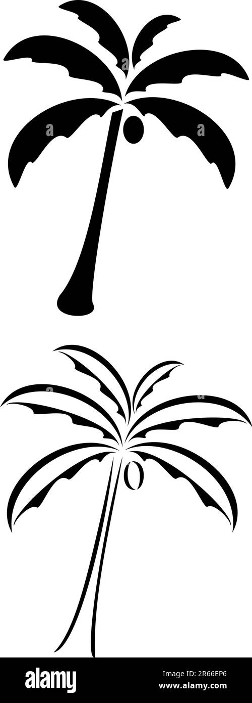 Un tatouage tribal noir palmier Illustration de Vecteur