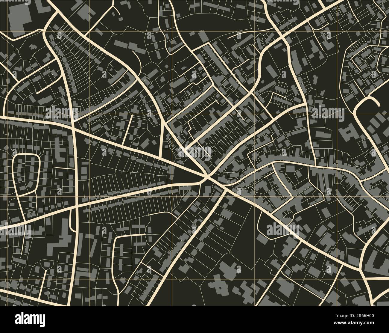 Illustration vectorielle modifiable d'une carte des rues sans noms générique Illustration de Vecteur