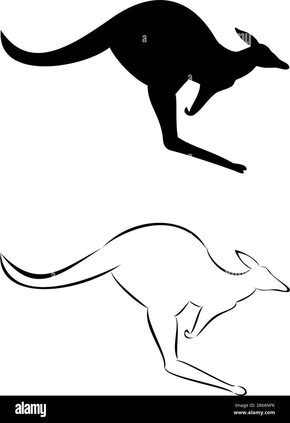 Un kangourou tribal tattoo set Illustration de Vecteur