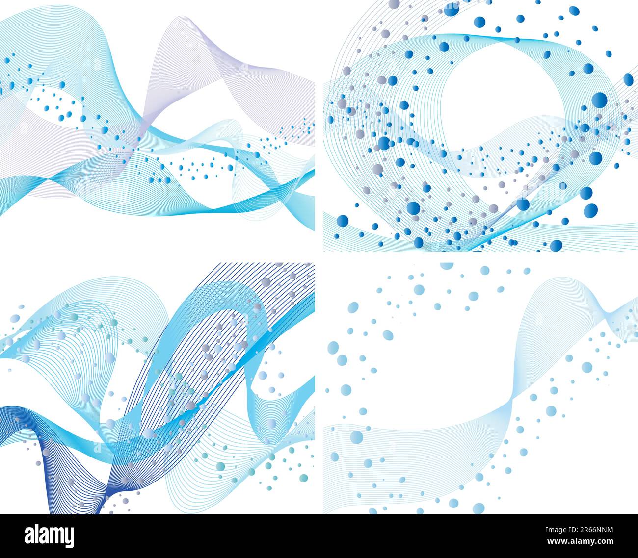 Ensemble de quatre vecteur abstrait arrière-plan d'eau Illustration de Vecteur