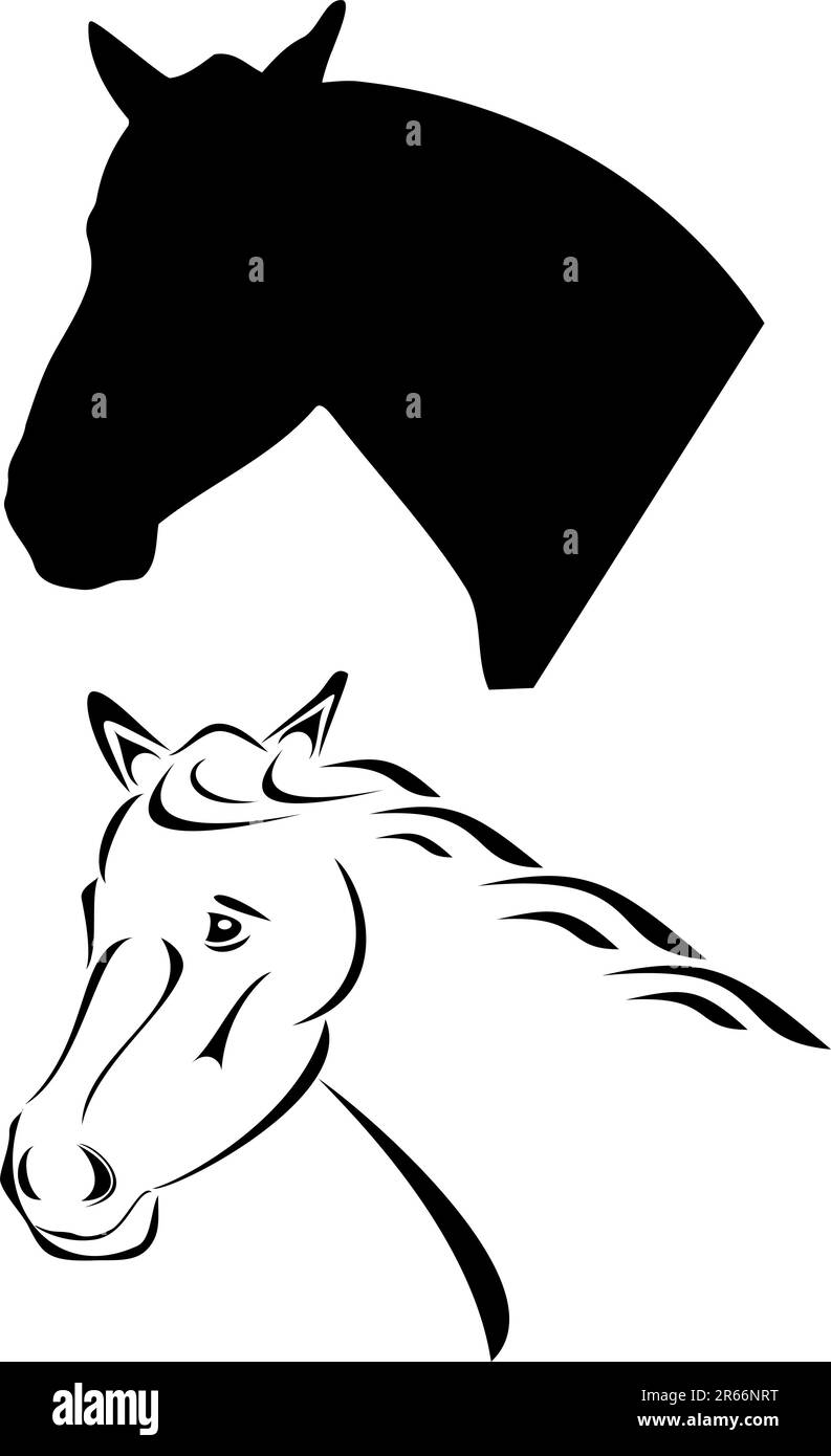 Un tatouage de cheval tribal noir Illustration de Vecteur