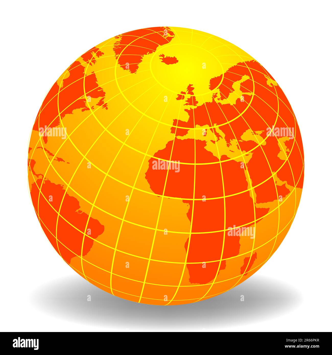 Globe de l'Organisation mondiale de l'Europe et l'Afrique Illustration de Vecteur