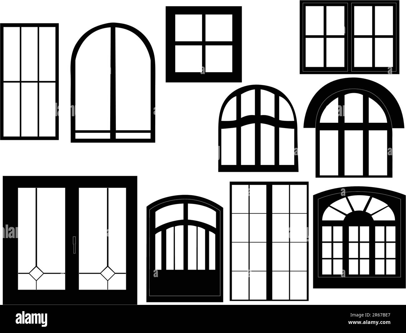 silhouette de collection de fenêtres - vecteur Illustration de Vecteur
