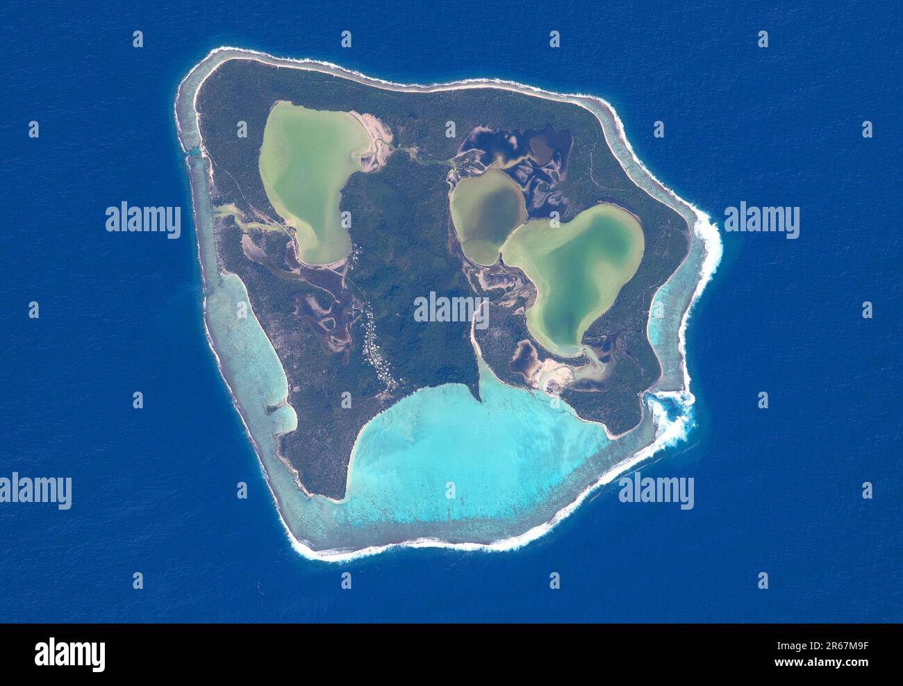 Maiao, petit atoll de Maiao (Mai’ao), île Windward, île de Moorea-Maiao, Polynésie française, Océan Pacifique Banque D'Images