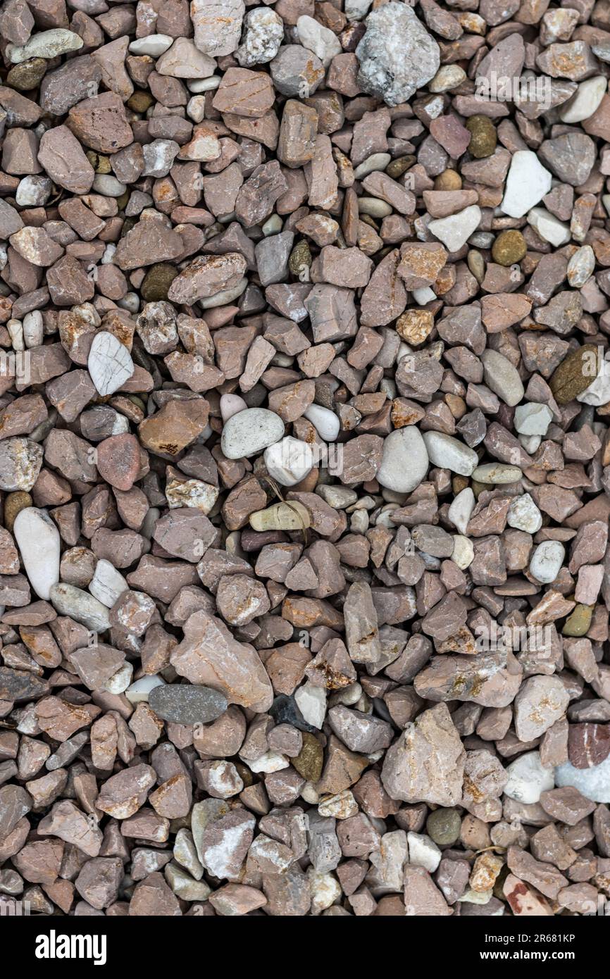 Gros plan d'une couverture de sol composée de pierres de galets Banque D'Images