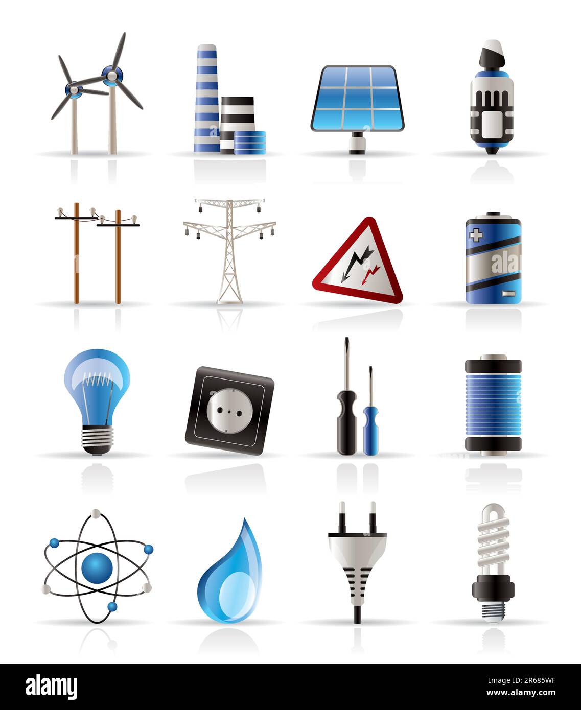 L'électricité, de la puissance et de l'énergie icônes - vector icon set Illustration de Vecteur