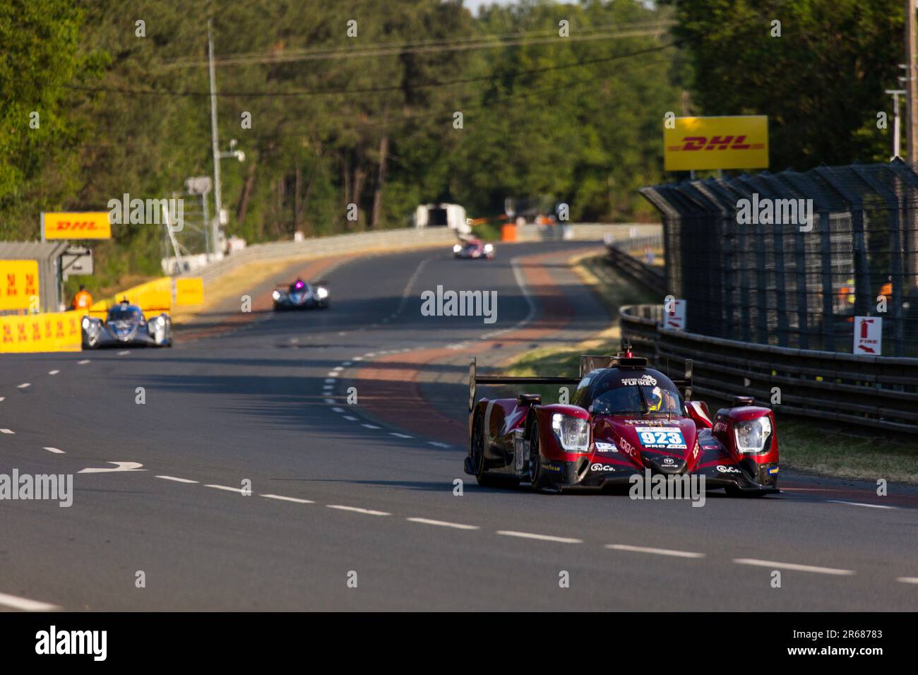 Le Mans, France. 07th juin 2023. 923 YOLUC Salih (tur), GAMBLE Tom (gbr), VANTHOOR Dries (bel), Racing Team Turkey, Oreca 07 - Gibson, action pendant les séances de qualification et les pratiques libres des 24 heures du Mans 2023 sur le circuit des 24 heures du Mans sur 7 juin 2023 au Mans, France - photo Damien Saulnier/DPPI crédit: DPPI Media/Alay Live News Banque D'Images