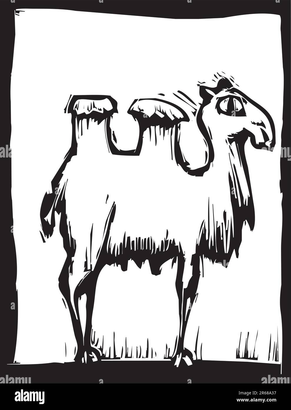 Gravure sur bois simple image d'un seul chameau. Illustration de Vecteur Gravure sur bois simple image d'un seul chameau. Illustration de Vecteur