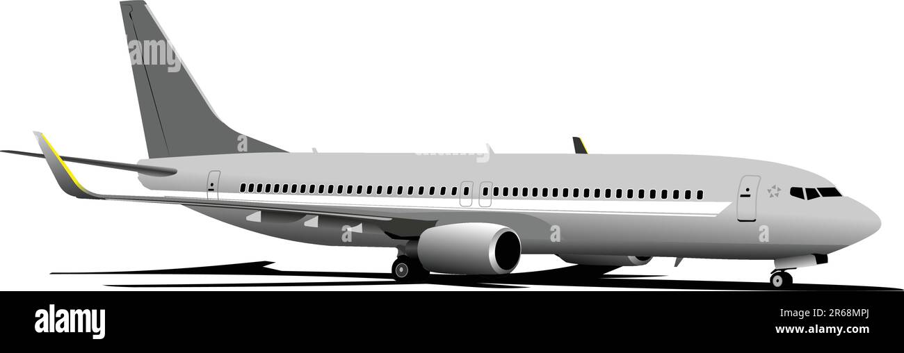 Avion passager. Illustration du vecteur de couleur pour les déineurs Illustration de Vecteur