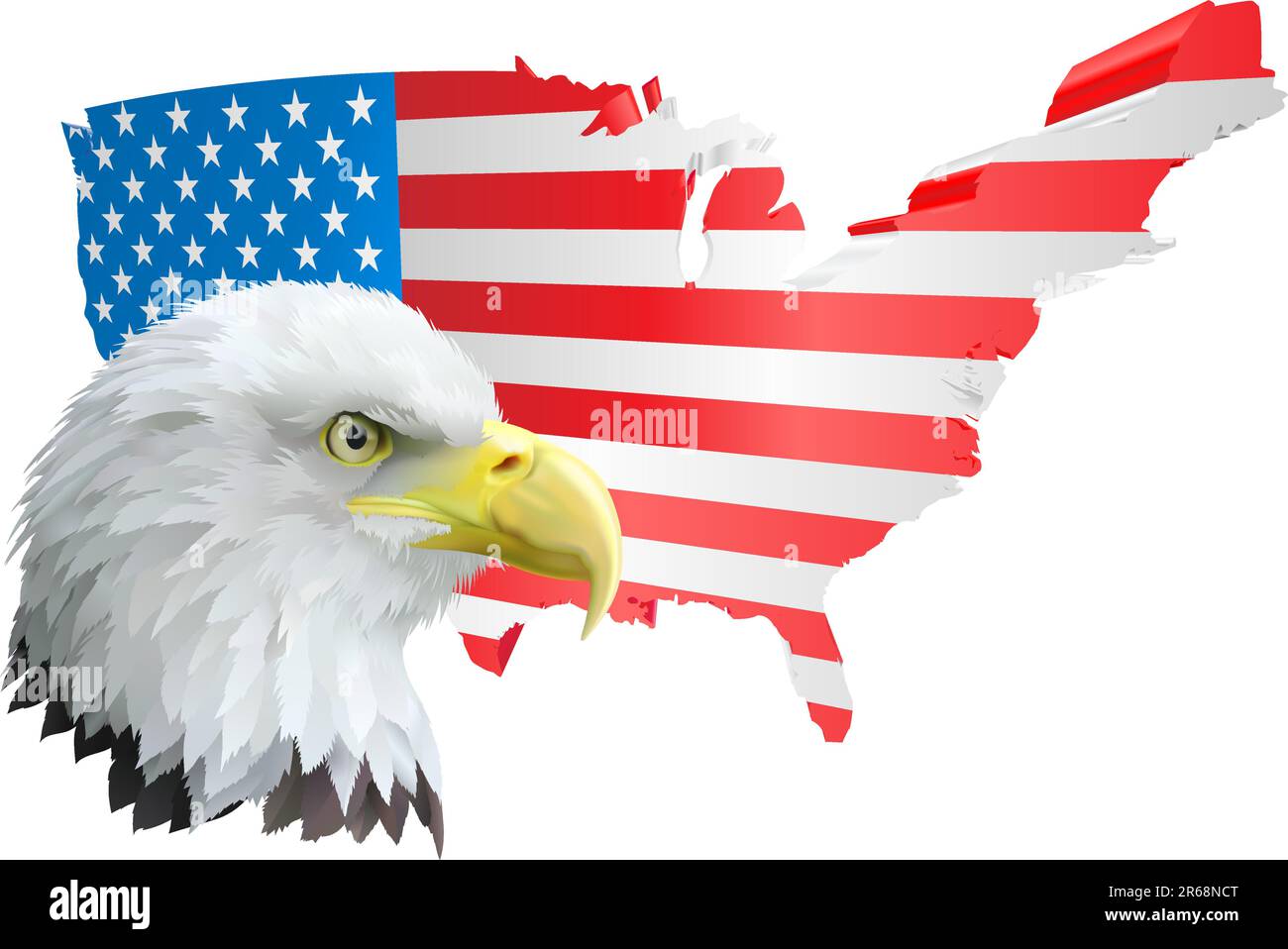 Illustration de la carte des États-unis d'Amérique et de l'aigle Illustration de Vecteur
