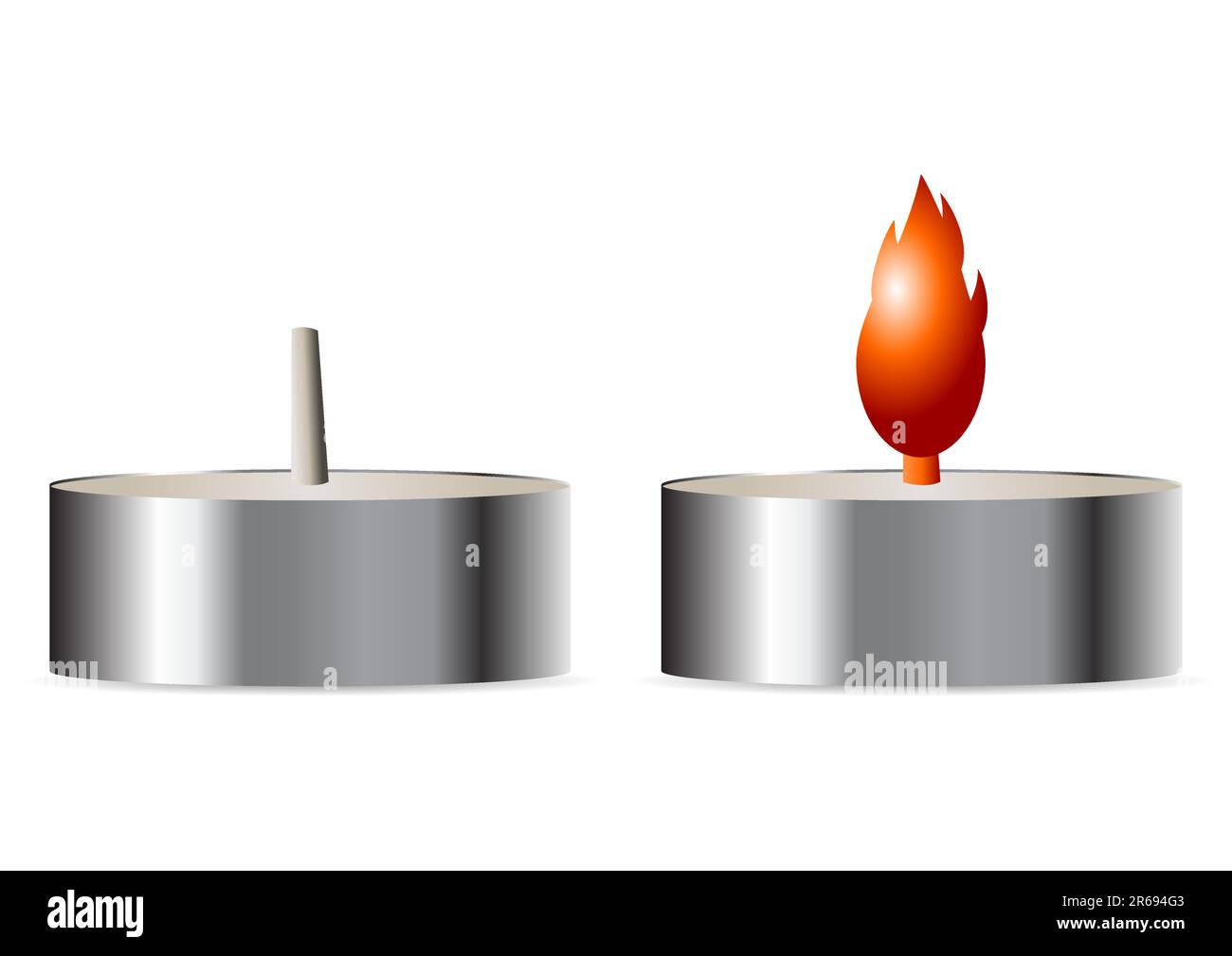 Allumer et éteindre les petites bougies isolées sur fond blanc Illustration de Vecteur