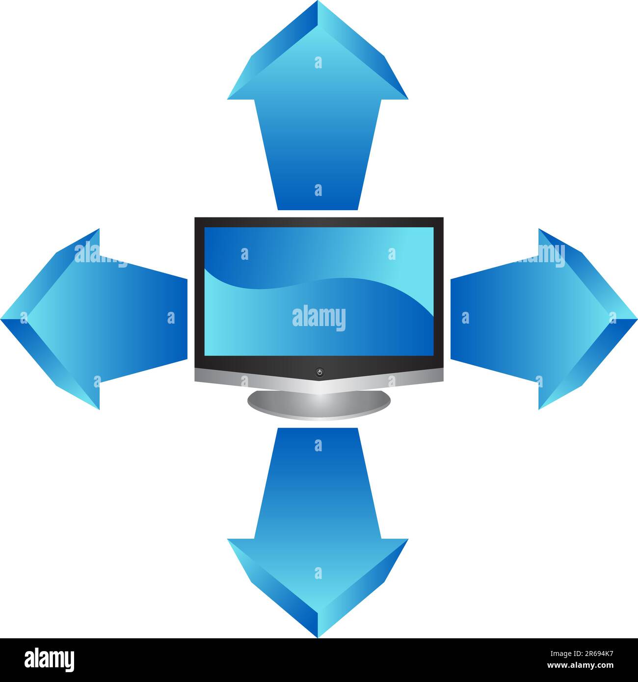 Une télévision à écran plat 3D cm Illustration de Vecteur