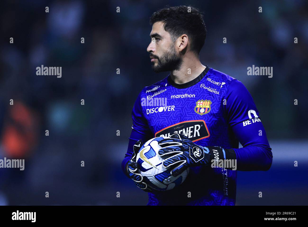 SP - SAO PAULO - 06/07/2023 - LIBERTADORES 2023, PALMEIRAS X BARCELONA DE GUAYAQUIL - Victor Mendoza goalkeeper of Barcelona de Guayaquil during a match against Palmeiras at the Arena Allianz Parque stadium for the Libertadores 2023 championship. Photo: Ettore Chiereguini/AGIF (via AP) Banque D'Images