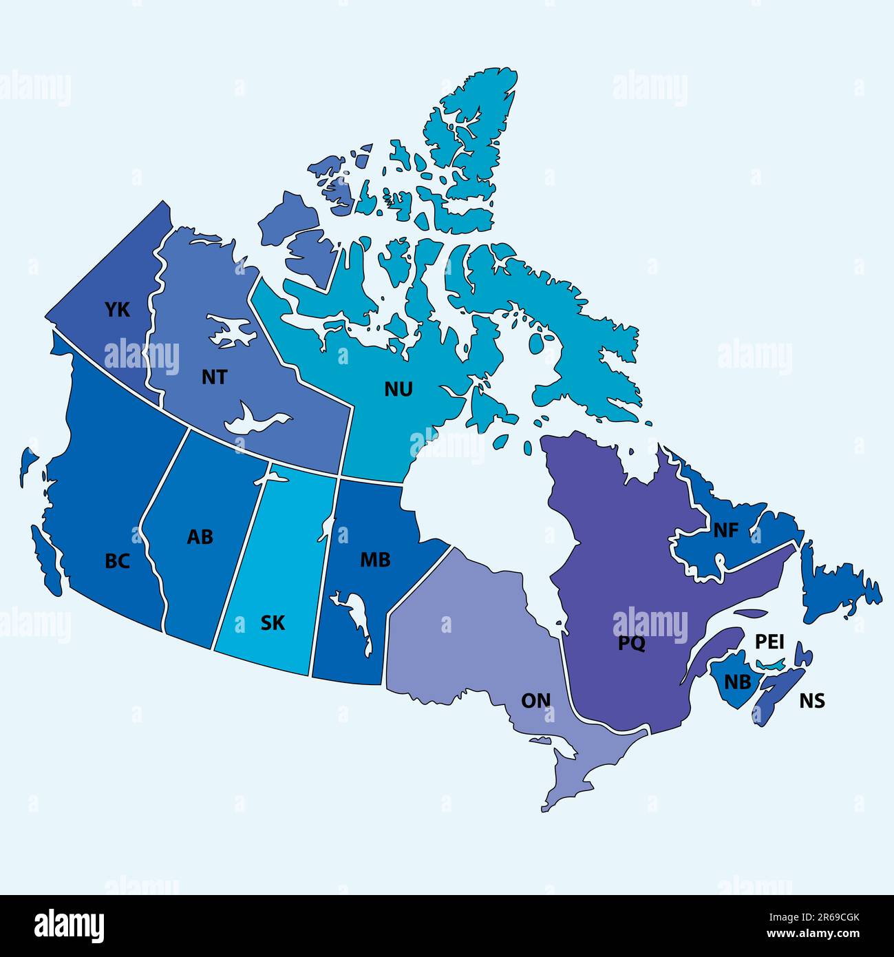 Carte vectorielle du Canada Illustration de Vecteur