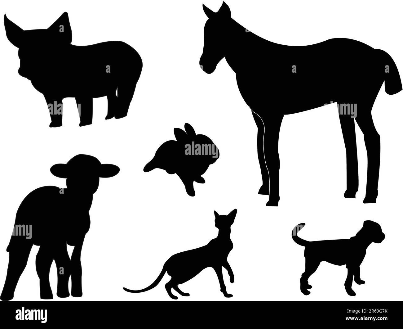 vecteur de collection de silhouettes pour bébés animaux Illustration de Vecteur