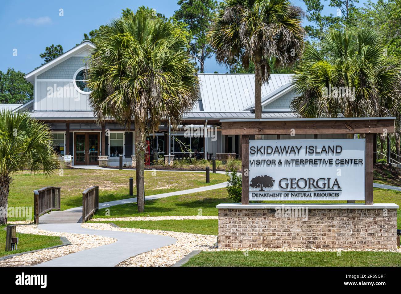 Centre d'accueil et d'interprétation de l'île de Skidaway au parc national de l'île de Skidaway à Savannah, Géorgie. (ÉTATS-UNIS) Banque D'Images