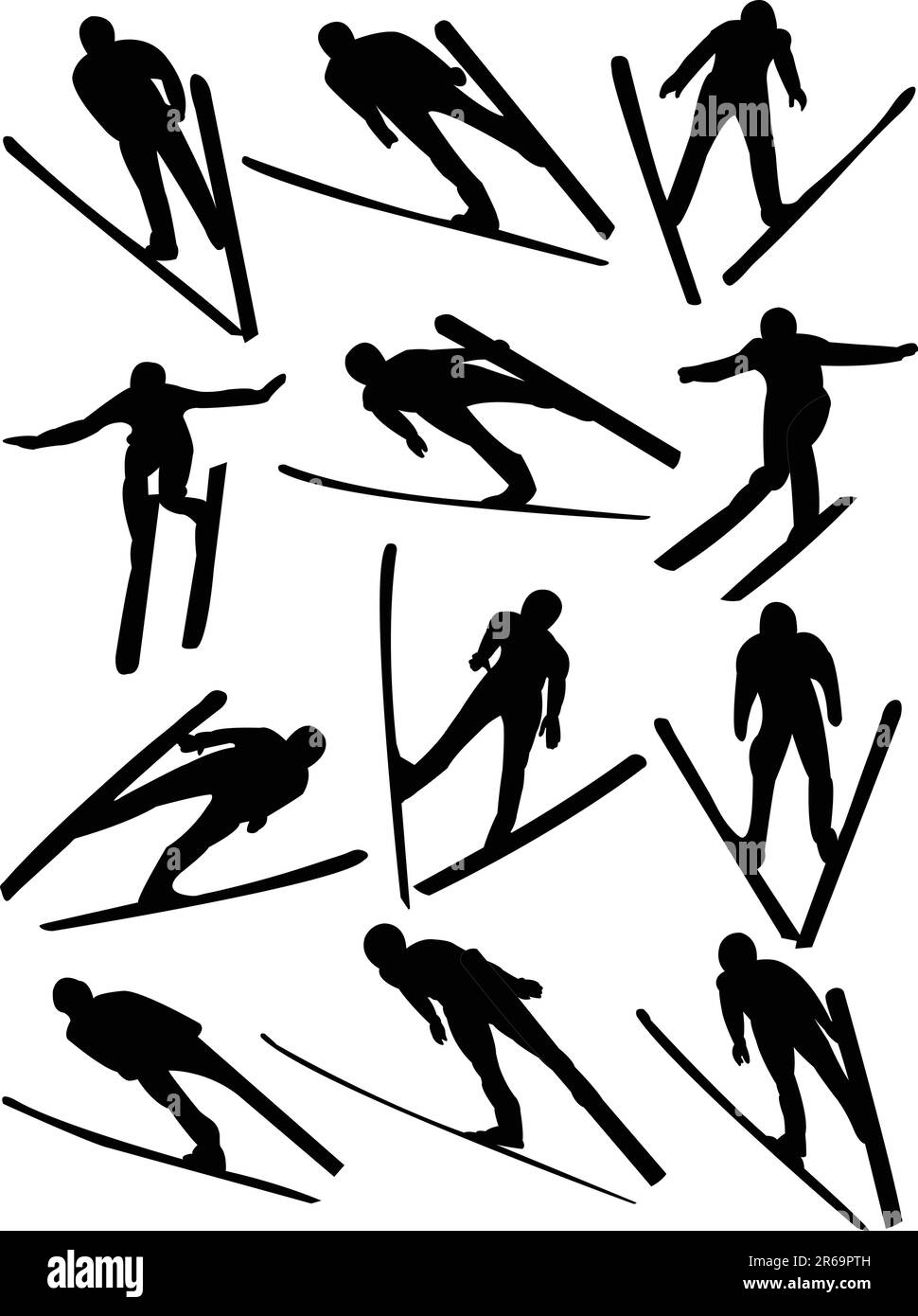 collection de saut à ski - vector Illustration de Vecteur