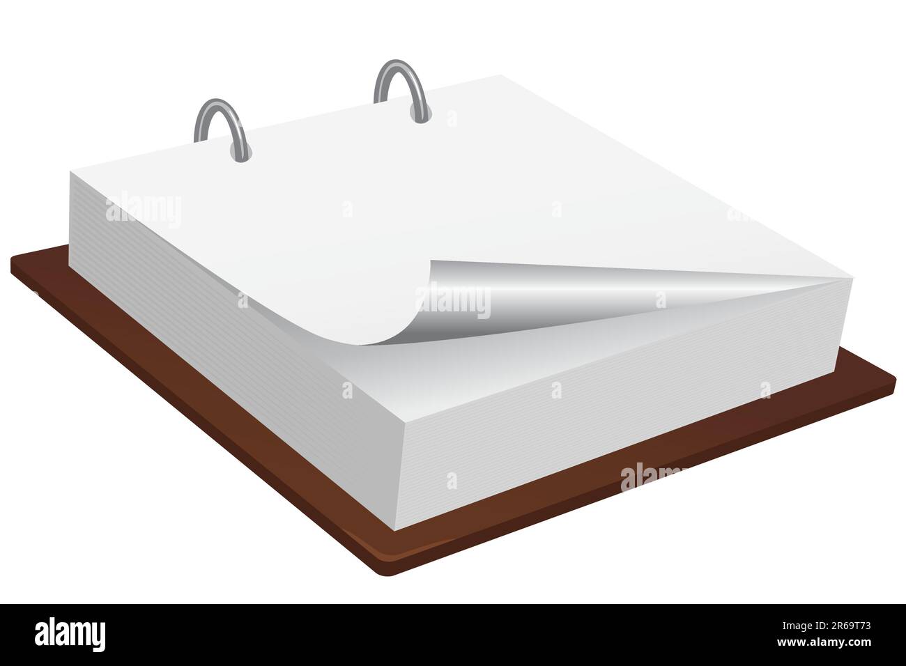 Bloc-notes vierge avec boucle de page. Veuillez consulter mon portefeuille pour plus d'illustrations de papeterie. Illustration de Vecteur