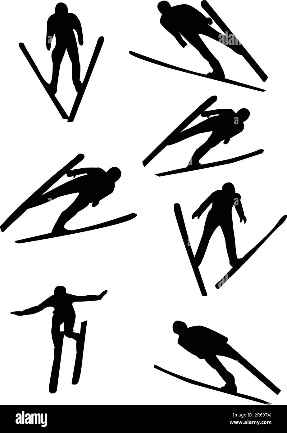 silhouette de saut à ski - vecteur Illustration de Vecteur