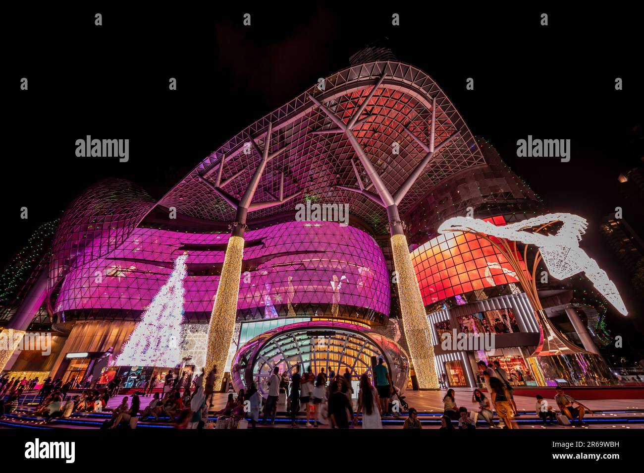 Orchard Road, Singapour - 29 décembre 2019 : vue nocturne de la ville au centre commercial D'ION Orchard Banque D'Images