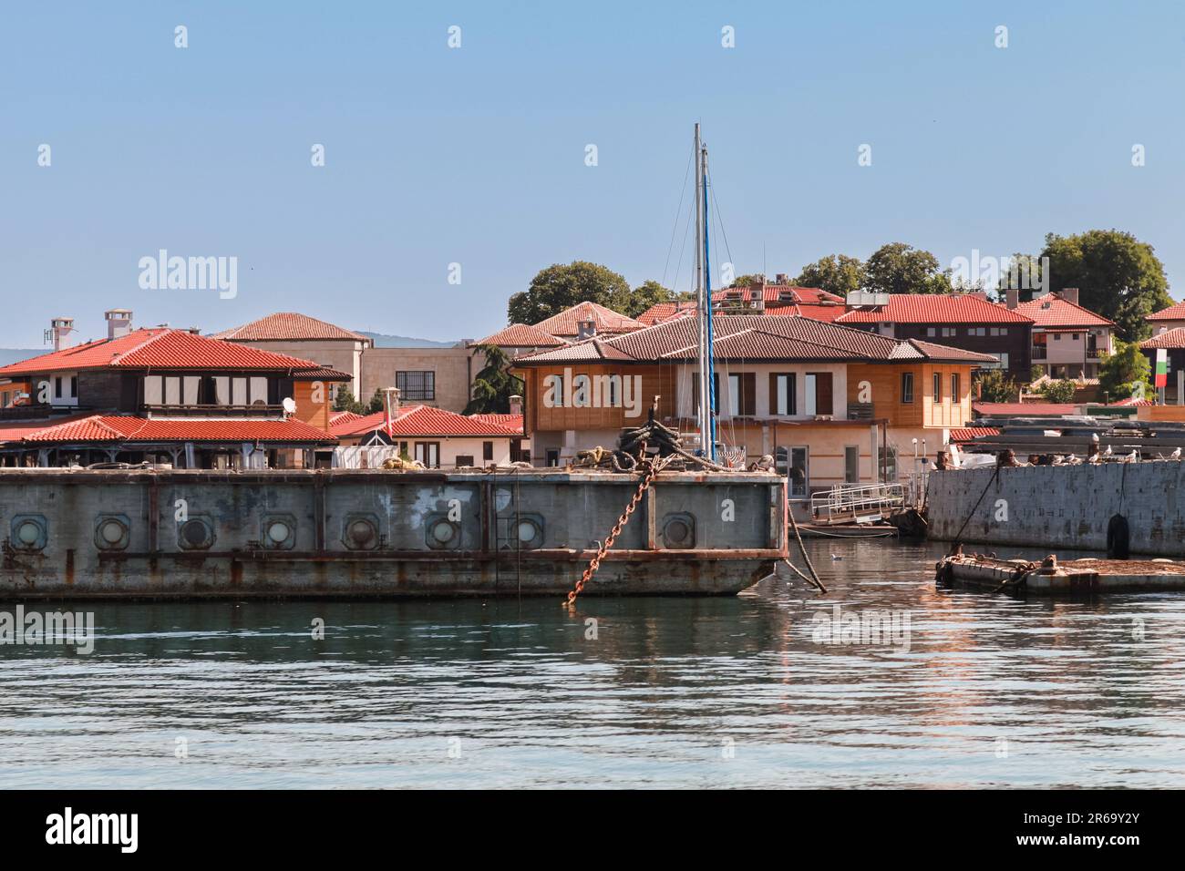 Ancien port de Nessebar, Bulgarie. Vue sur la mer Banque D'Images