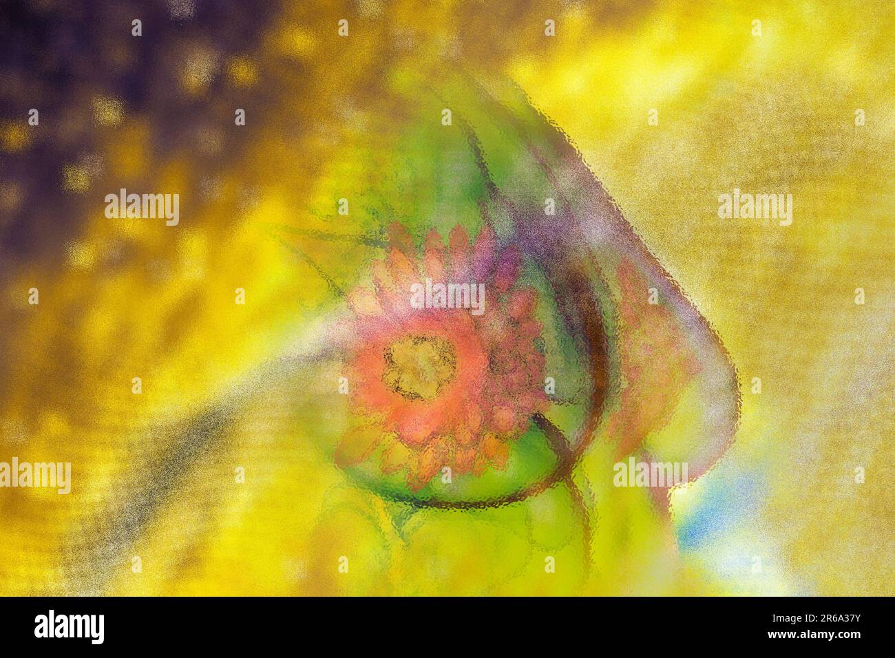 Le cancer du sein est le cancer le plus courant chez la femme, illustration, science, biologie, illustration, sciences naturelles, biologie, art abstrait Banque D'Images