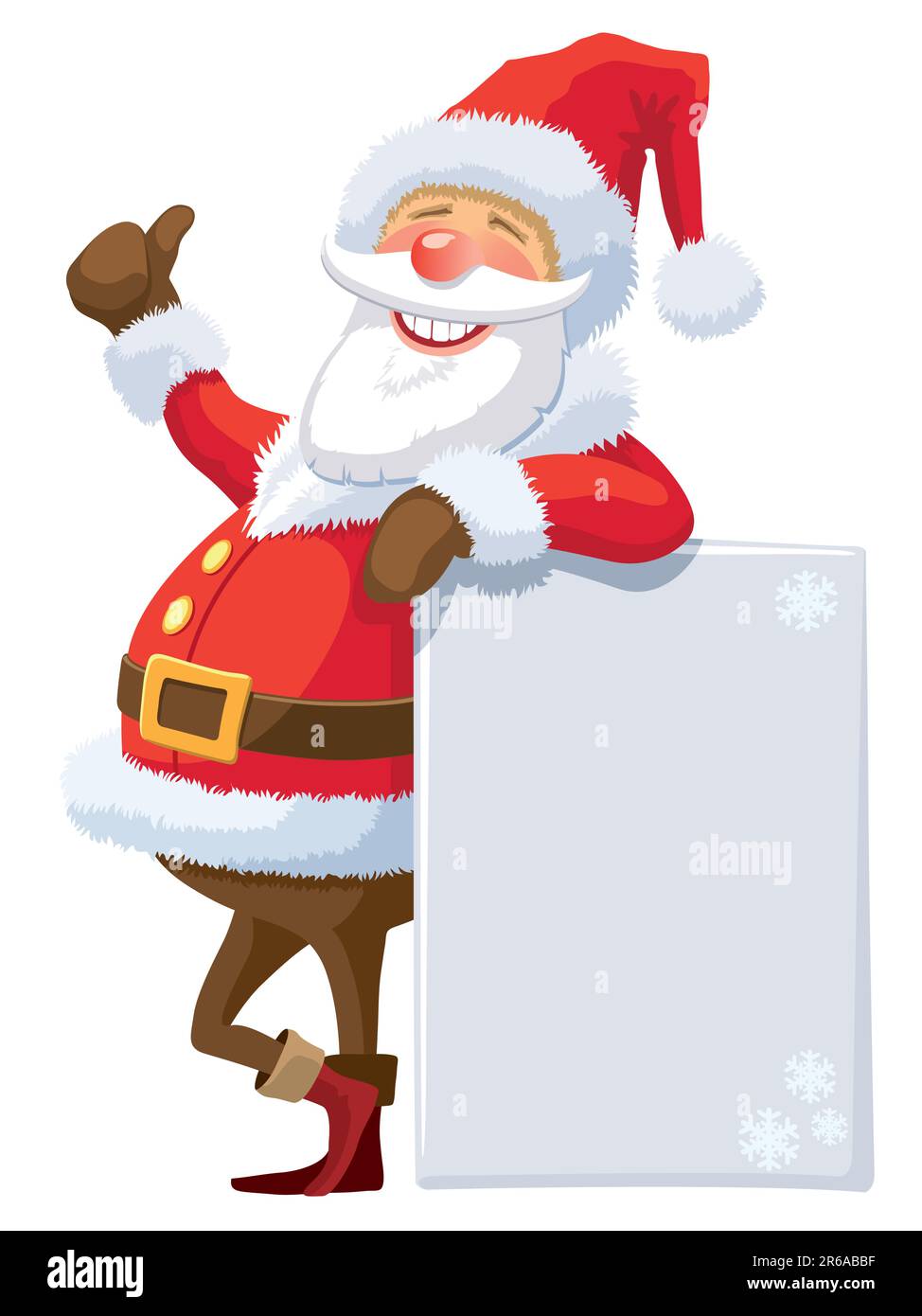 Père Noël avec affiche vierge sur fond blanc Image Vectorielle Stock - Alamy