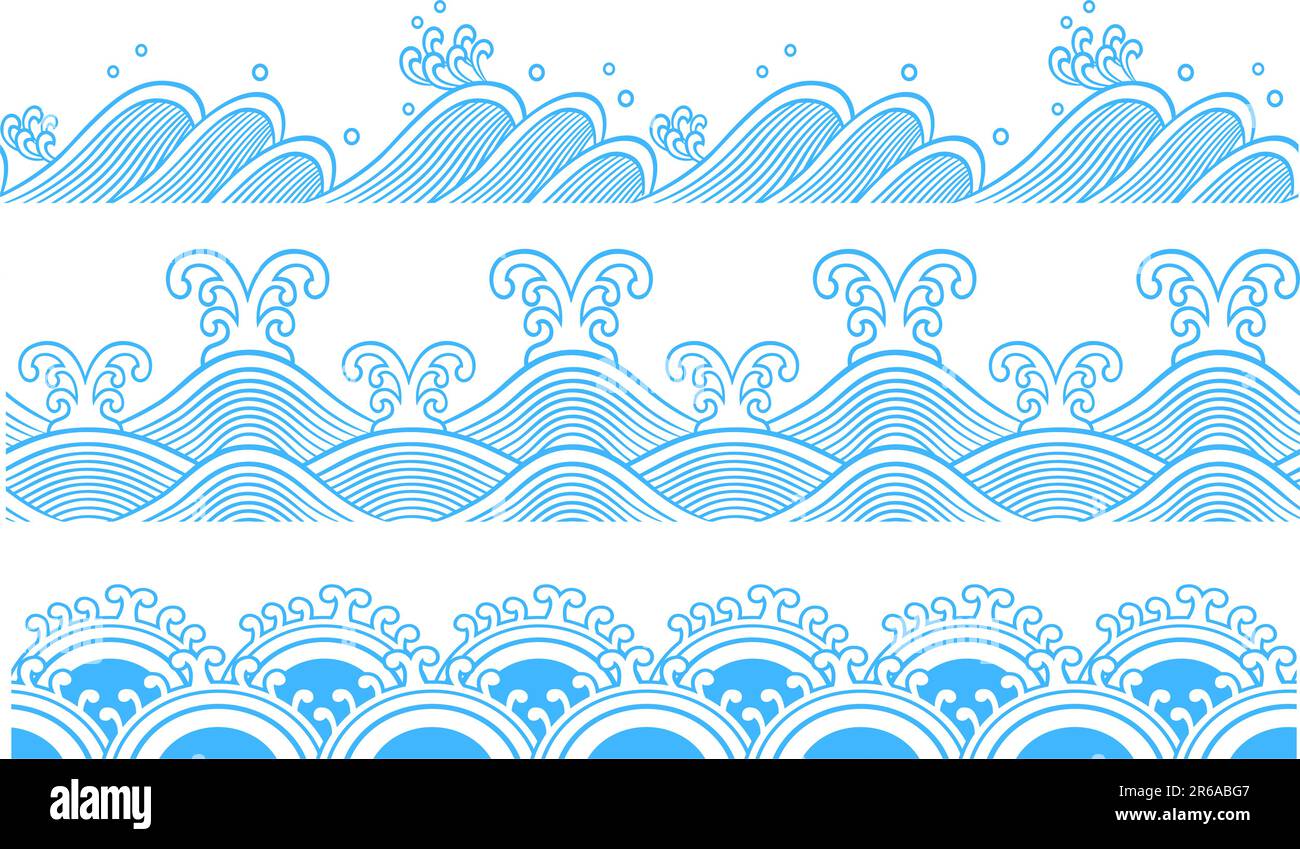 Océan vagues répétées pattern design Illustration de Vecteur