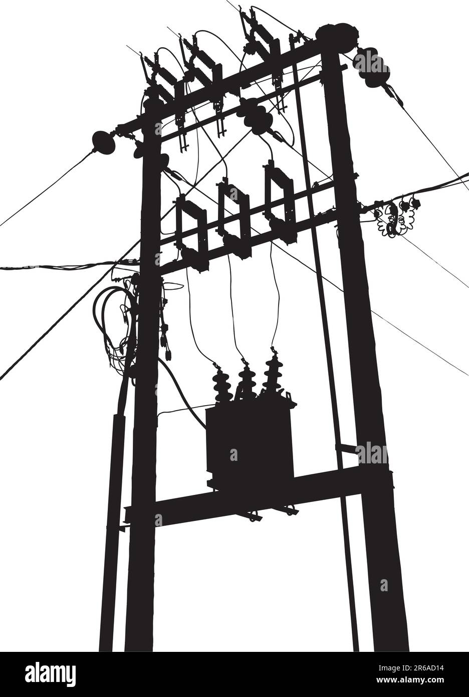 Vector silhouette de petit poste de transformation électrique Illustration de Vecteur