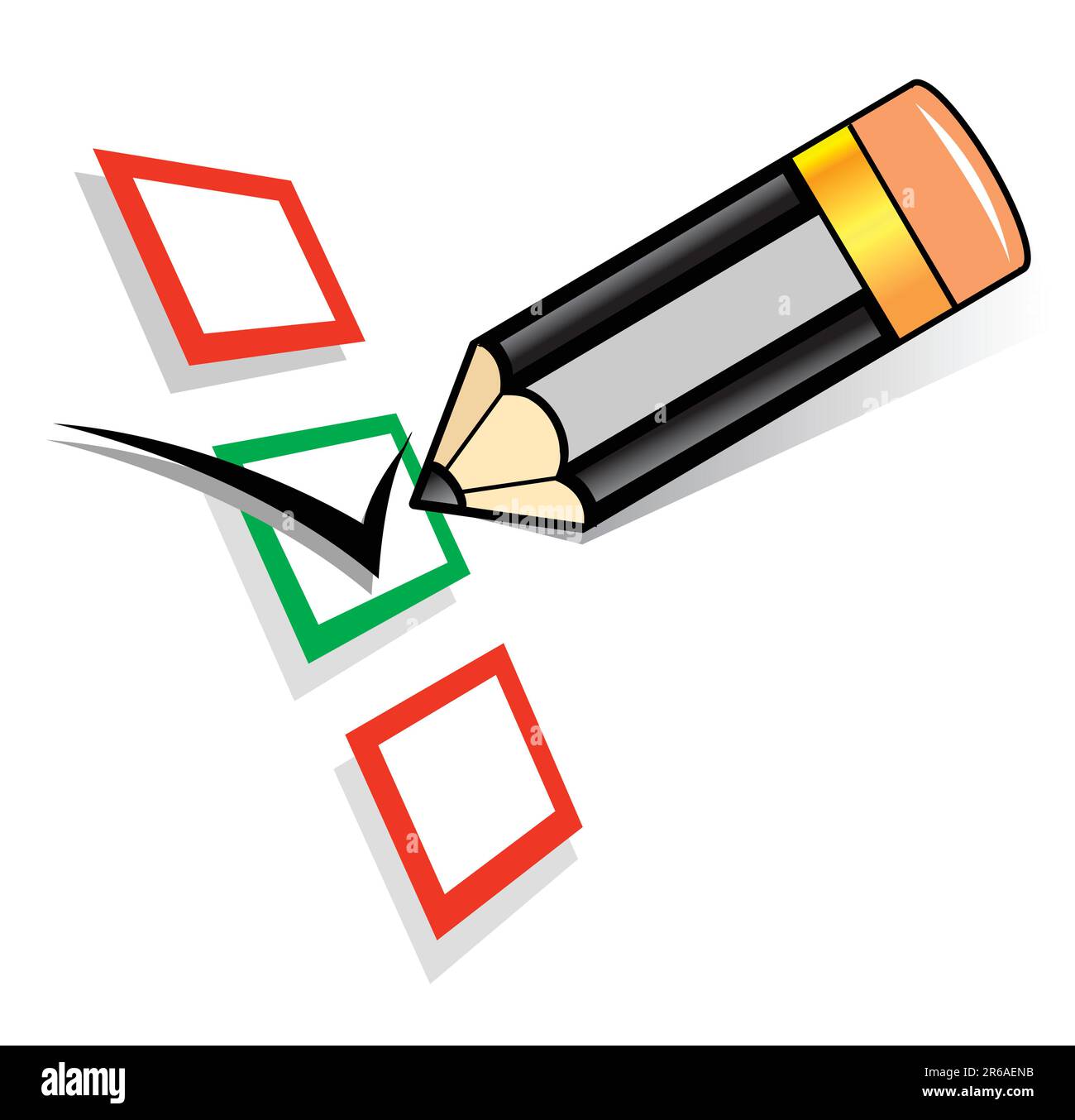 cocher des cases vierges au crayon Illustration de Vecteur