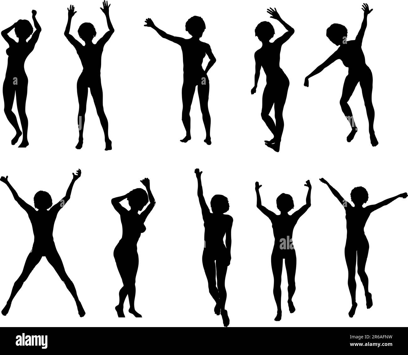 10 l'action féminine pose au format vectoriel Illustration de Vecteur