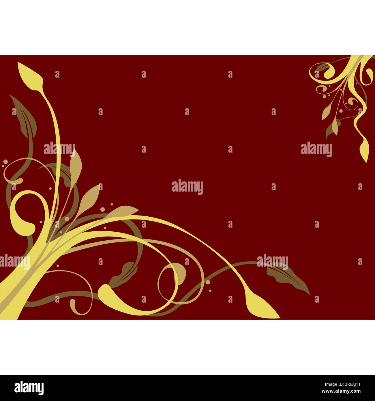 Décoration florale 07 - couleurs dorées dans la décoration ornementale - thème floral Illustration de Vecteur