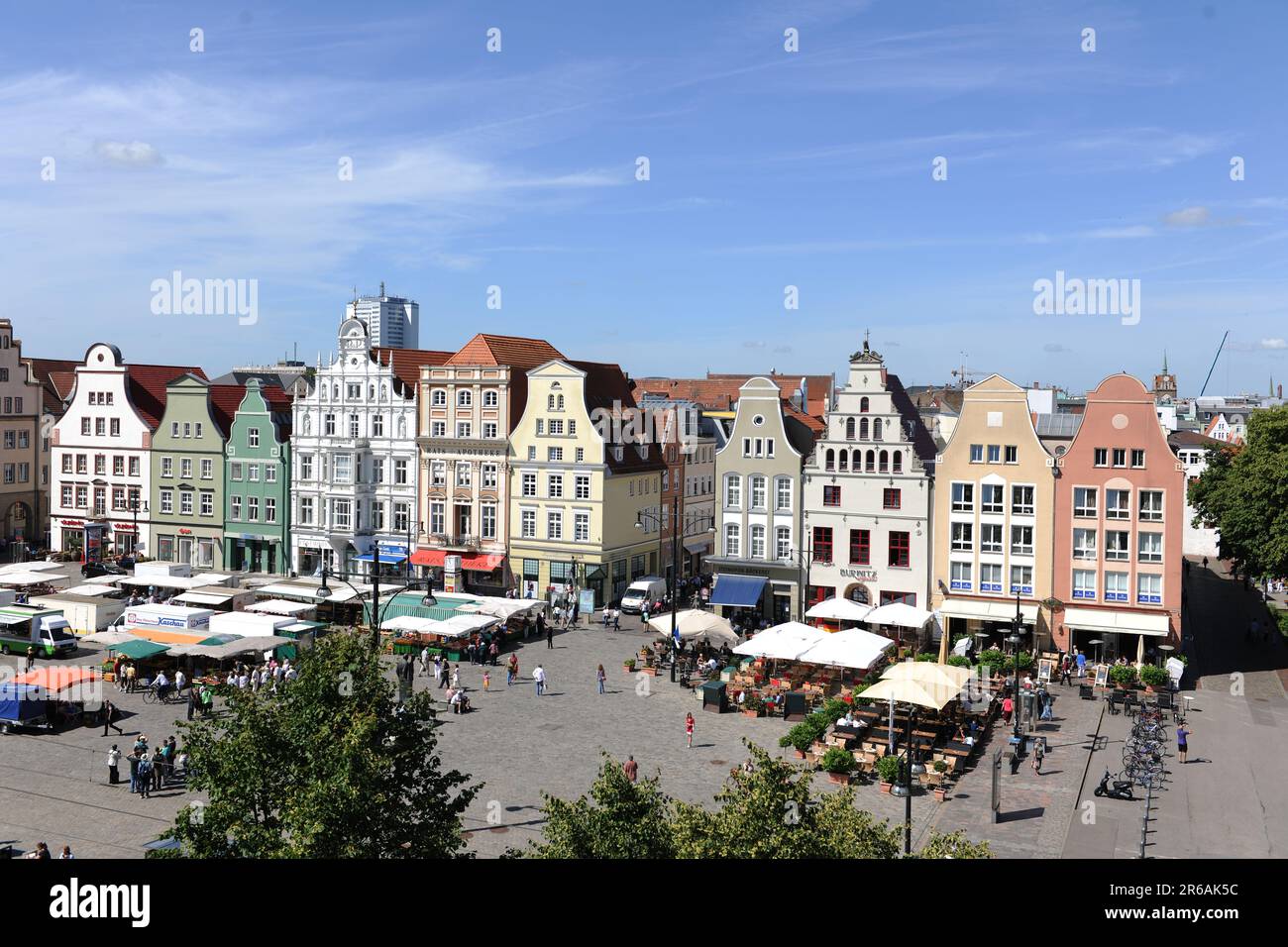 Place du marché à Rostock, Allemagne du Nord Banque D'Images