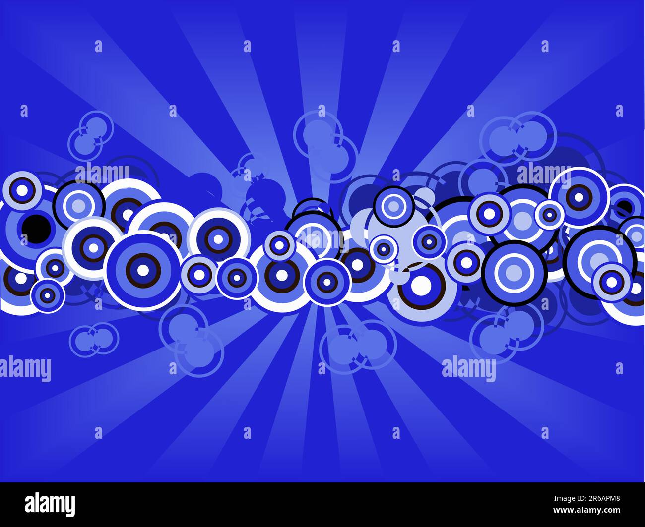 Permet de réactiver les cercles et les formes bleus sur un arrière-plan bleu en fondu Illustration de Vecteur