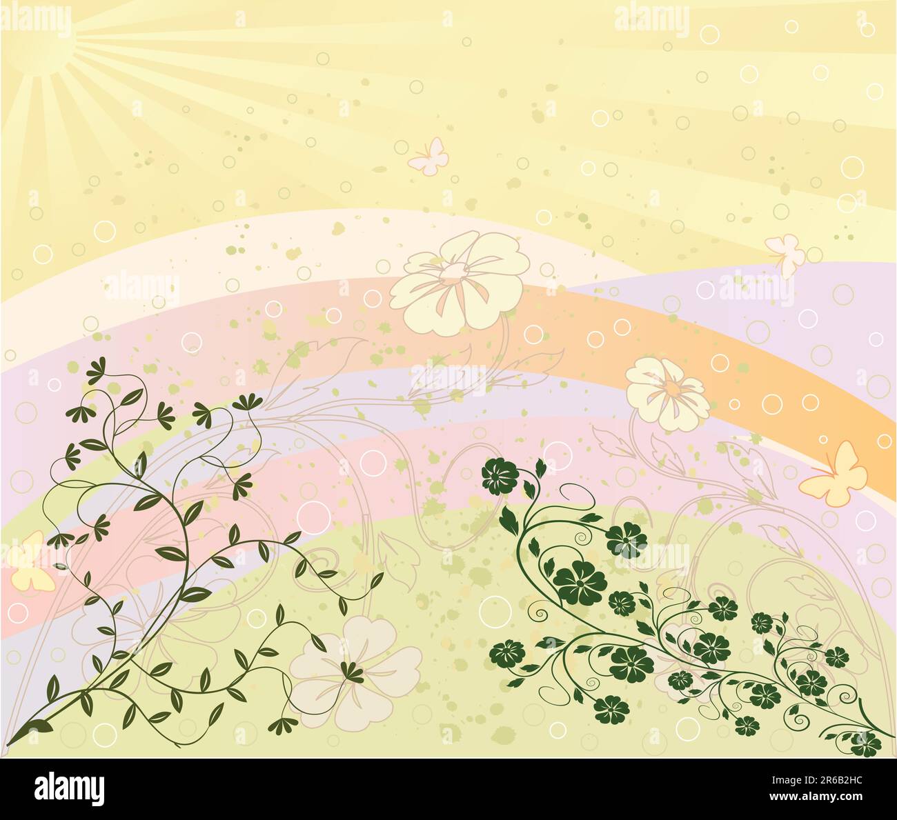 Résumé art floral vecteur illustration arrière-plan Illustration de Vecteur