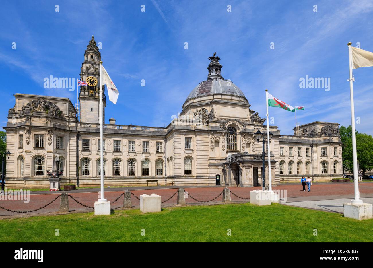 L'hôtel de ville, Cardiff, Wales, UK Banque D'Images