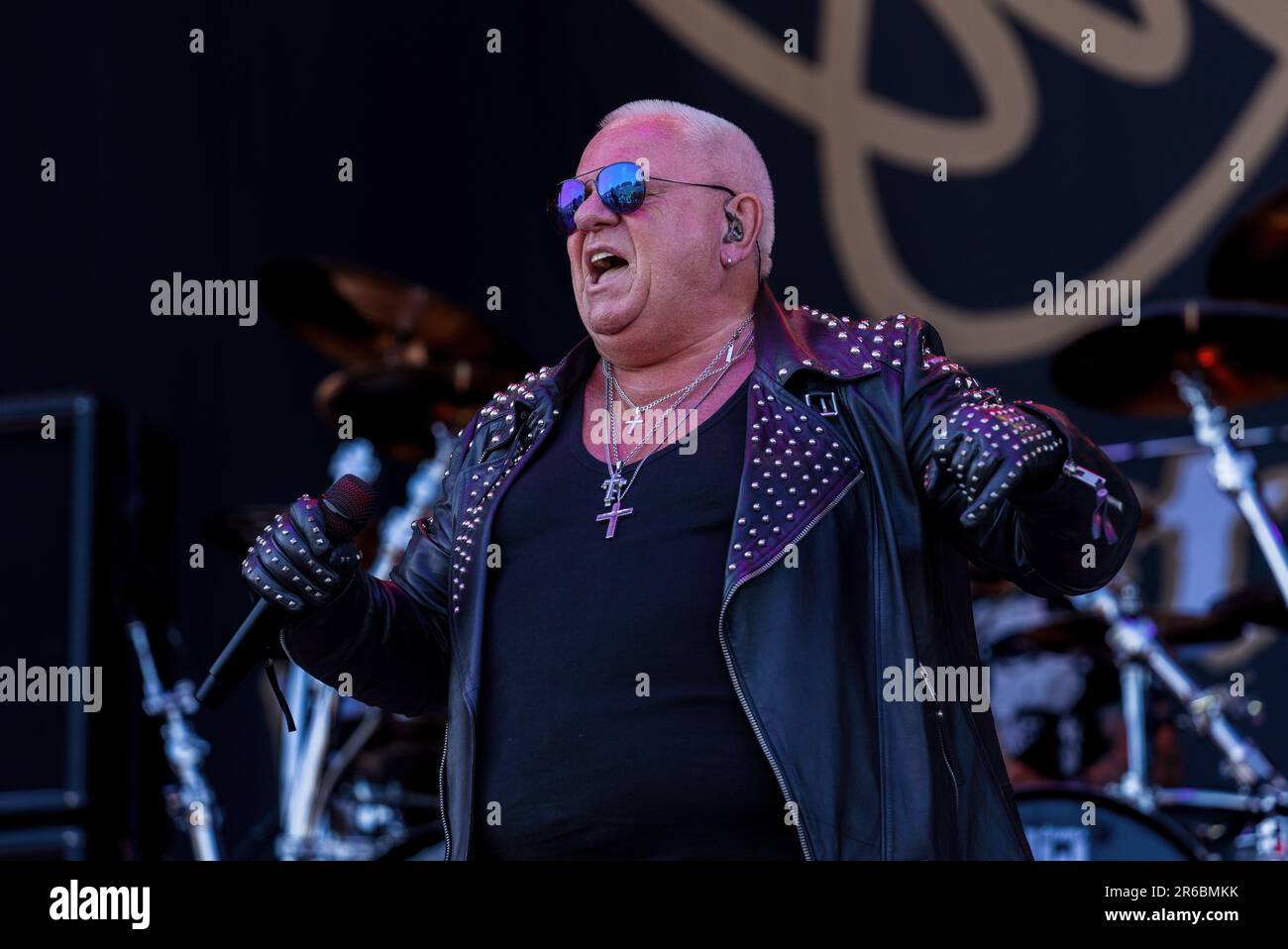 Solvesborg, Suède, 8 juin, 2023 jour 2 U.D.O (DE) se produit au Festival du Rocher de Suède. Udo Dirkschneider - voix crédit: PEO Mšller/Alay Live News Banque D'Images