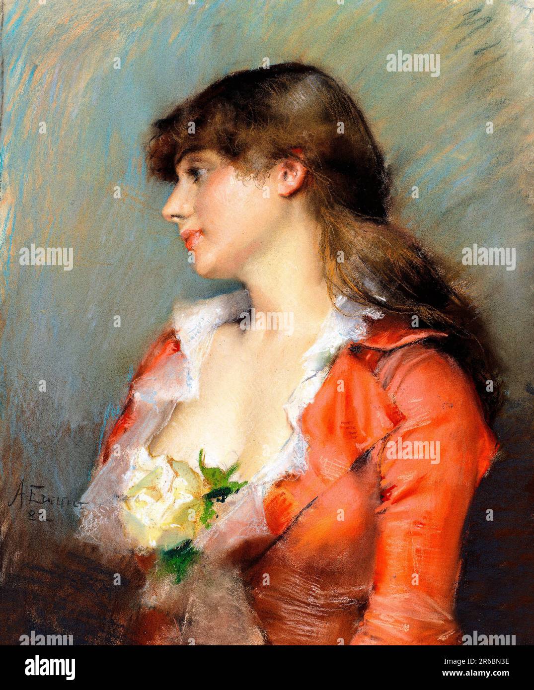 Profil d'une jeune femme, 1882 ans, par Albert Edelfelt Banque D'Images