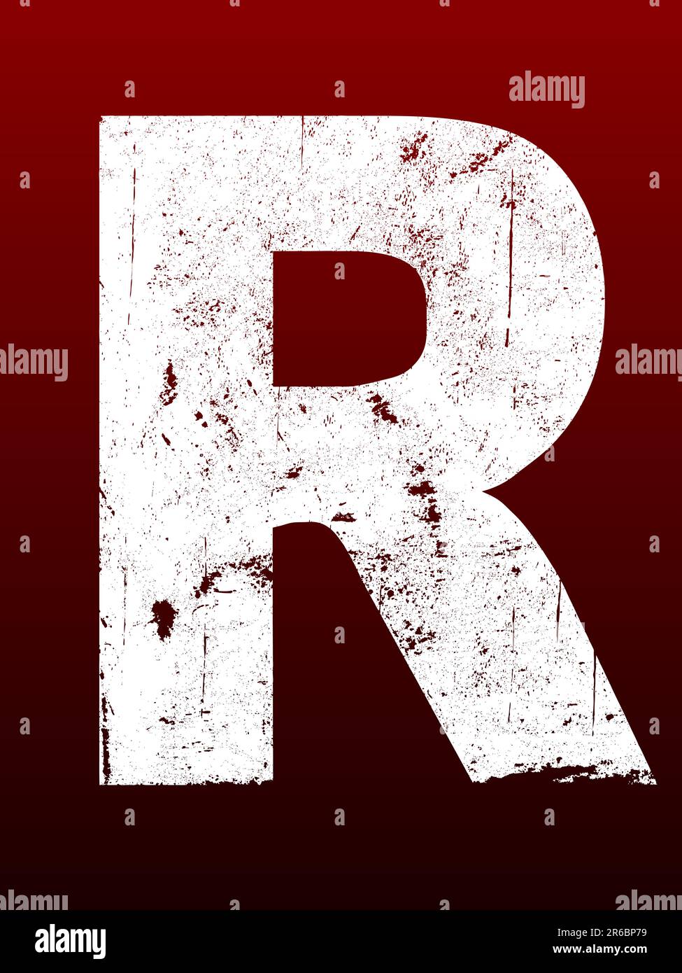 FAT Grunged Letters - R (lettre de grunge très détaillée) Illustration de Vecteur