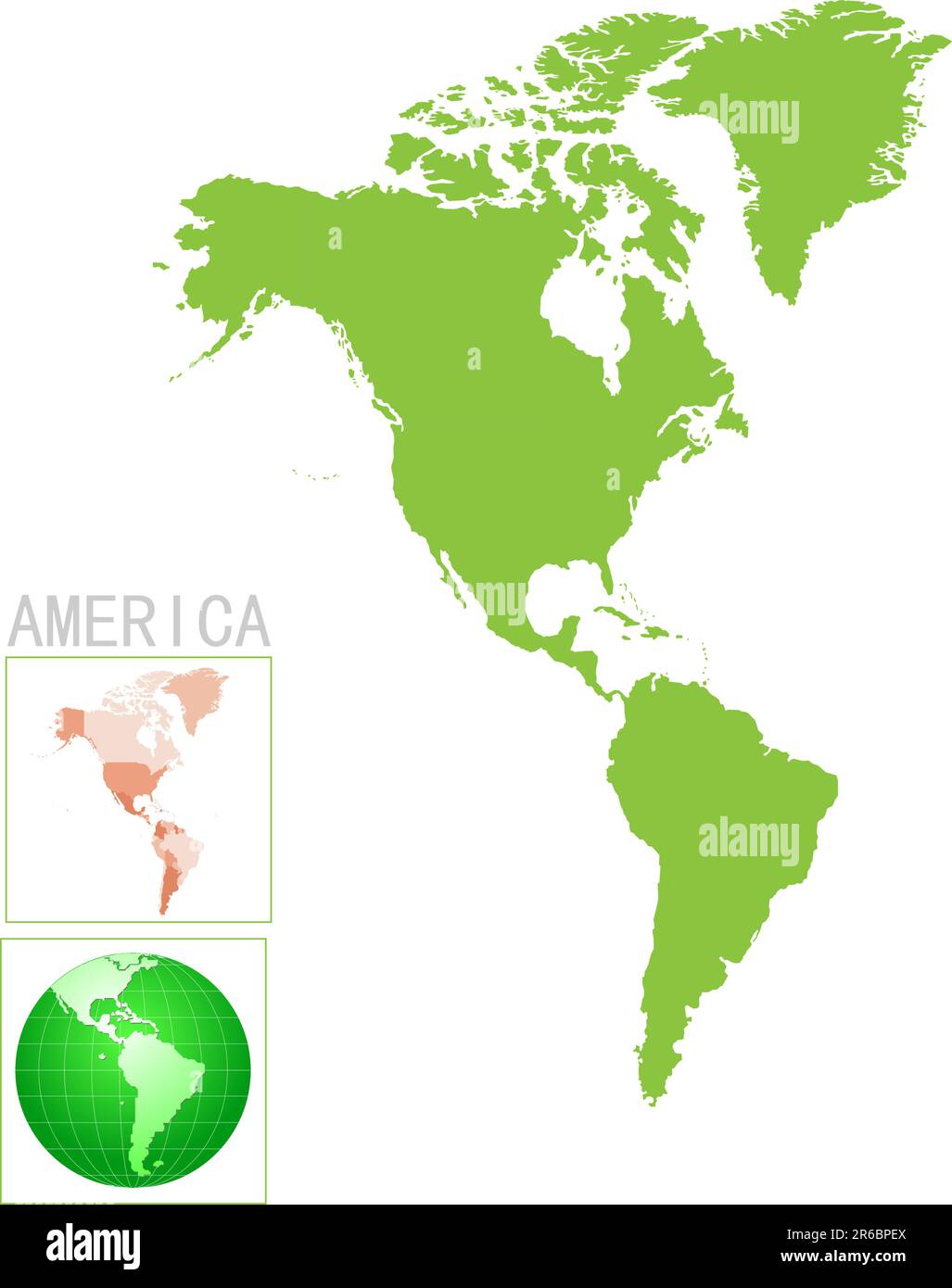 carte et icône de l'amérique sur fond blanc Illustration de Vecteur