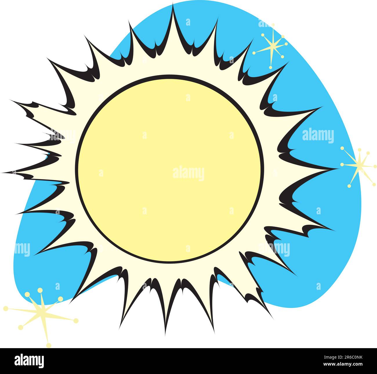 Soleil rétro fait partie d'un ensemble complet de système solaire planètes pour le téléchargement. Illustration de Vecteur