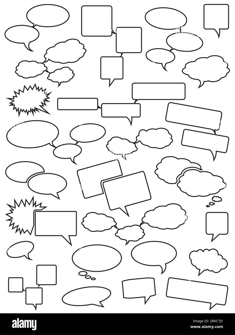 Bulles de parole vides. Veuillez consulter mon portefeuille pour plus d'illustrations de dessins animés. Illustration de Vecteur