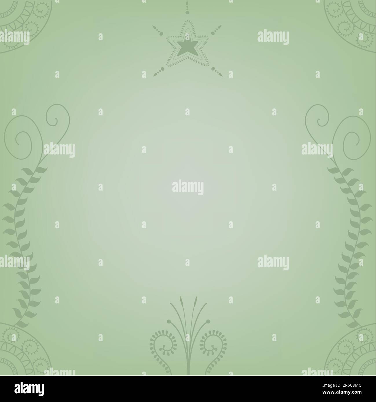Illustration vectorielle du motif henné sur fond vert Illustration de Vecteur
