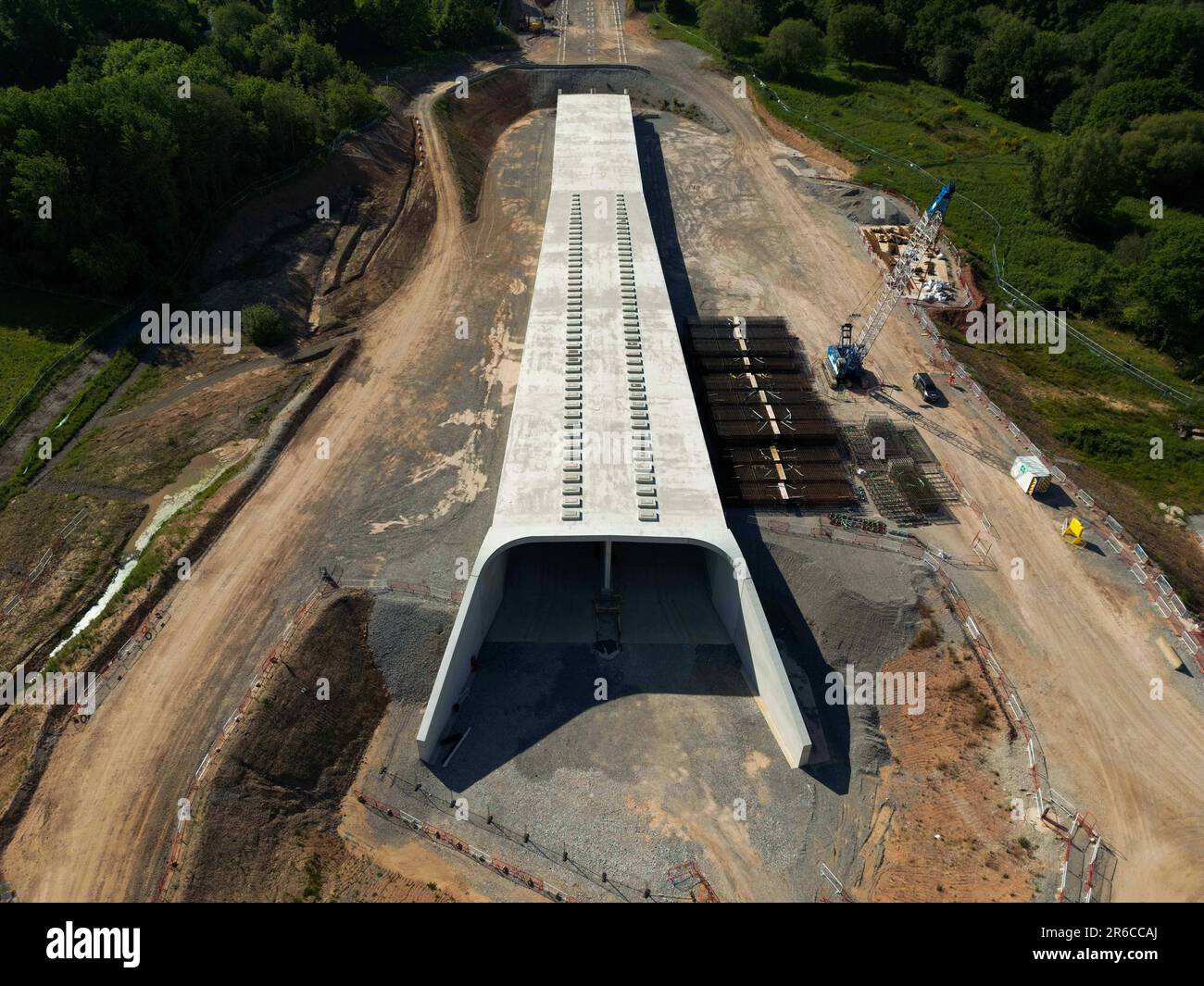 Le chemin de fer HS2 est en construction à Kenilworth Greenway, Balsall Common, Royaume-Uni, 8th juin 2023 (photo de Nick Browning/News Images) Banque D'Images