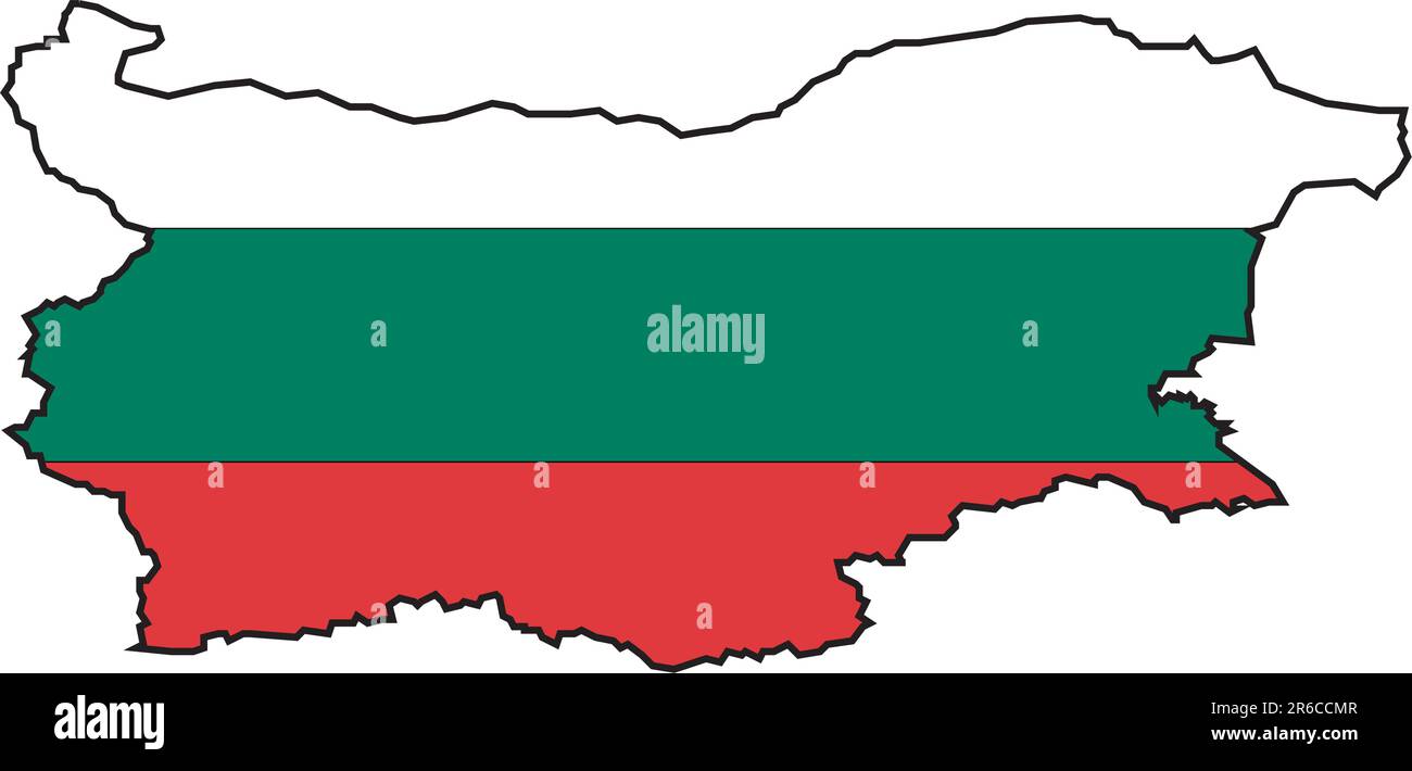 Illustration vecteur d'une carte et d'un drapeau de Bulgarie Illustration de Vecteur
