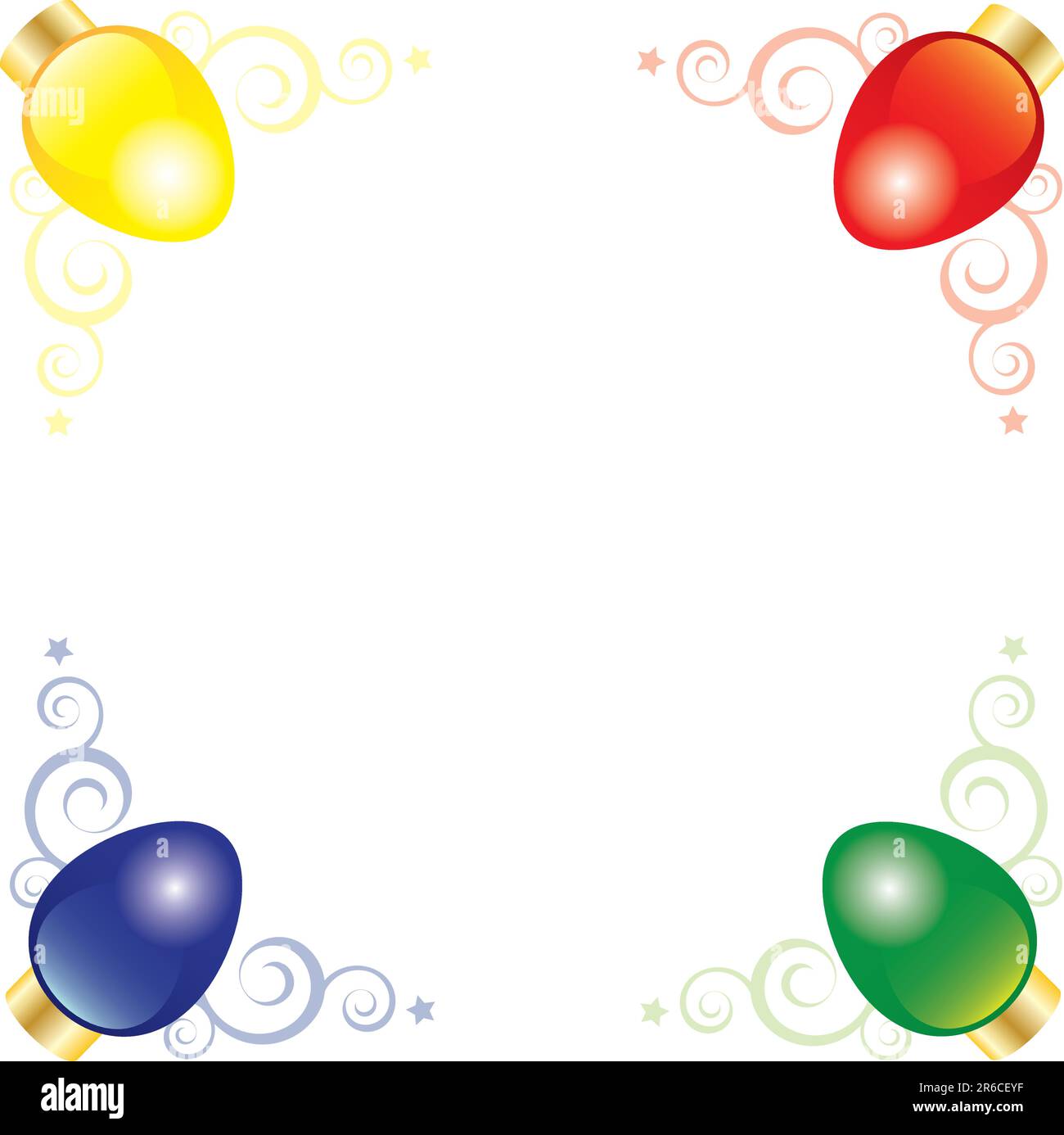 Différentes lumières de Noël colorées pour toutes les occasions de fête. Les couleurs peuvent être facilement modifiées dans un programme d'art vectoriel Illustration de Vecteur