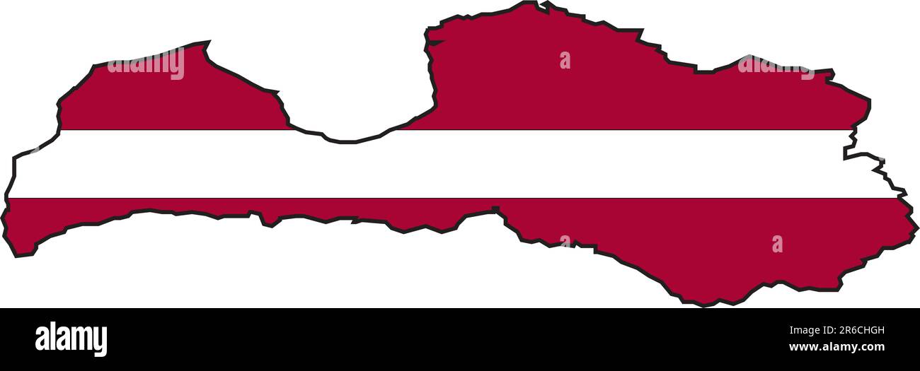 Illustration vecteur d'une carte et d'un drapeau de Lettonie Illustration de Vecteur