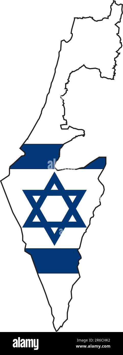 Illustration vecteur d'une carte et d'un drapeau d'Israël Illustration de Vecteur