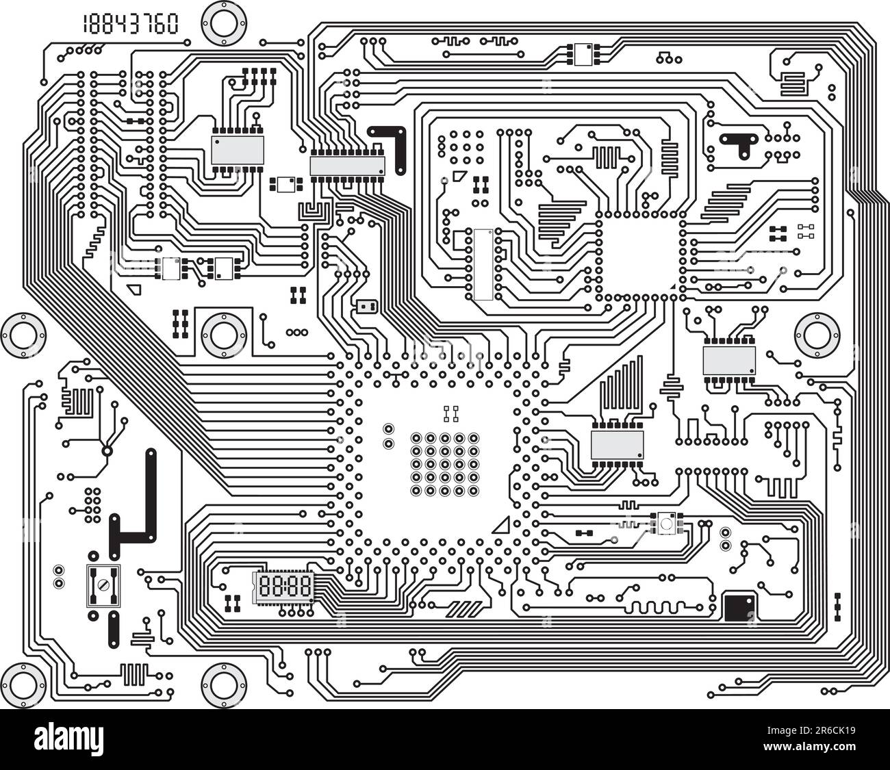 Arrière-plan vectoriel de carte électronique industrielle moderne Illustration de Vecteur
