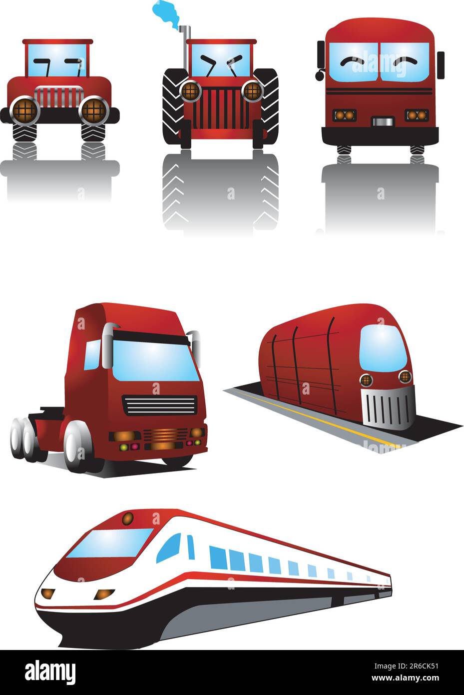 illustration vectorielle d'une icône de véhicule définie Illustration de Vecteur